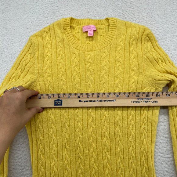 Lilly Pulitzer | Long Sleeve Yellow Cashmere Sweater Medium - Picture 4 of 11